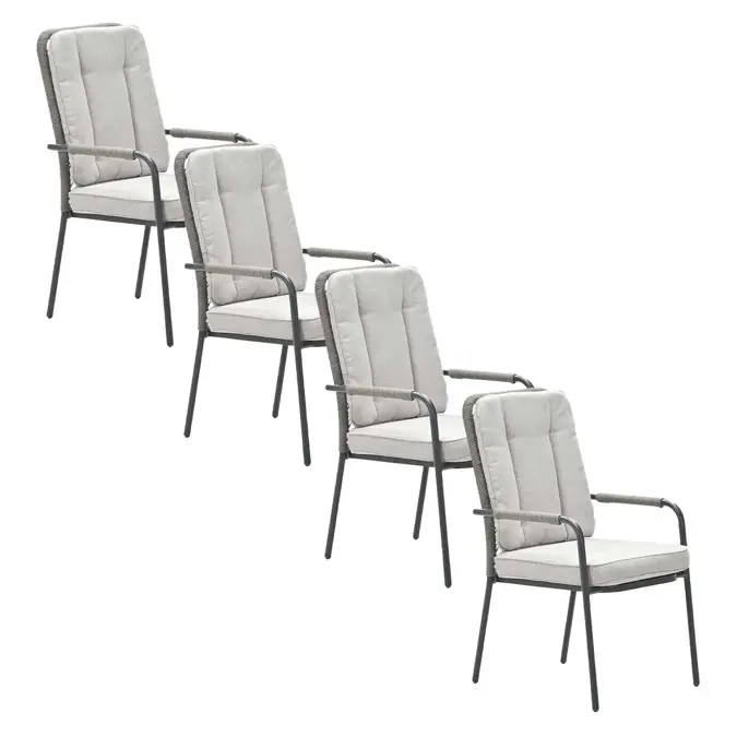 Aleria 4st taupe Tuinstoel Garden Impressions
