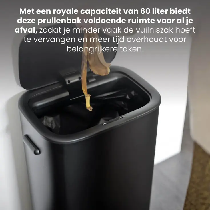 Prullenbak met Deksel en Sensor - 55 Liter