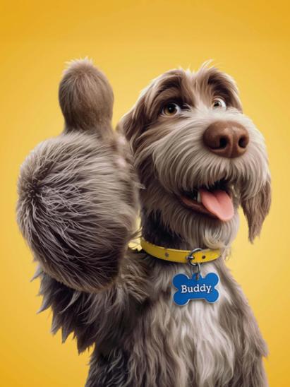 Sfeerbeeld: ANWB Buddy hond met duim omhoog