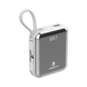Powerbank 10.000 mAh met ingebouwde kabels