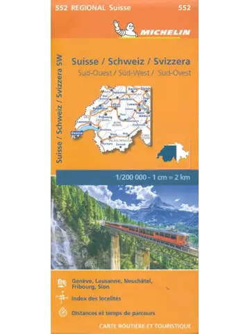 Kaart Regional 552 Zwitserland Zuid-West