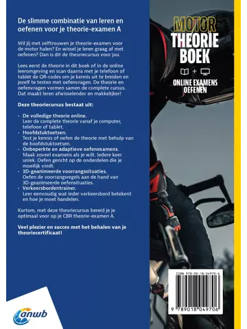 ANWB theorieboek + Online rijbewijs A - Motor