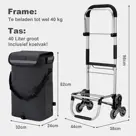 Packaway trolley - trapwielen - 40L