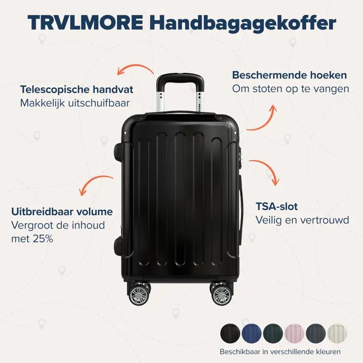 Handbagage Koffer – 45L – Zwart