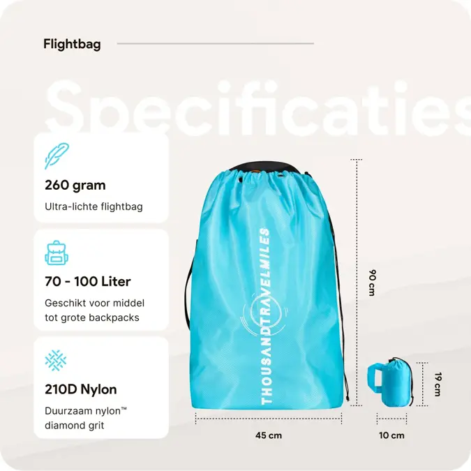 Flightbag – Vliegtuighoes – 70-100L – Blauw
