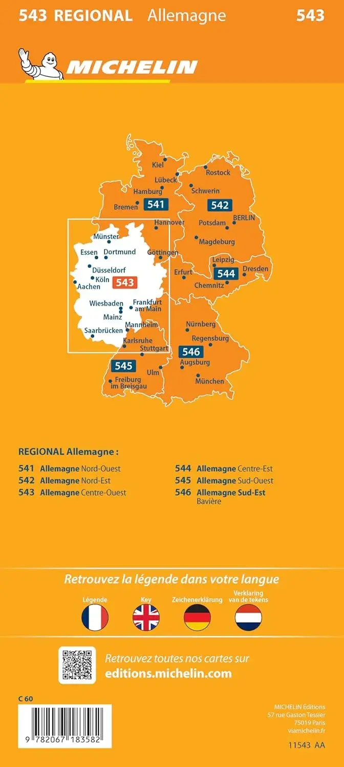 Kaart Regional 543 Duitsland Midden West