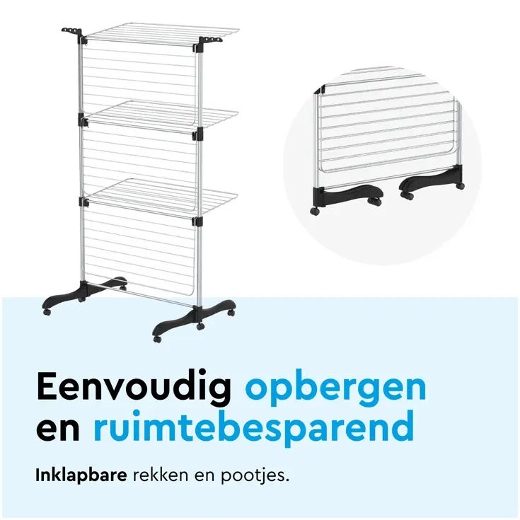 Droogtoren Inklapbaar – 36m – met wieltjes