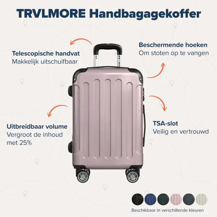 Handbagage Koffer – 45L – Roségoud