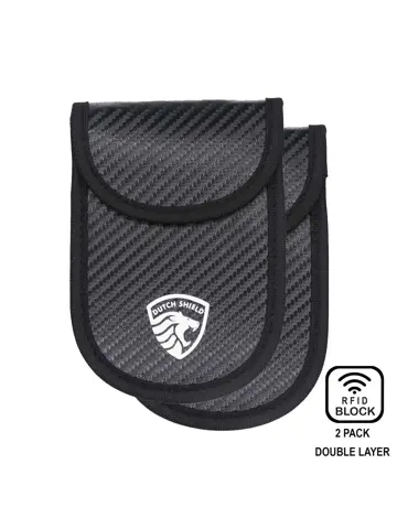 2 x RFID Autosleutel Hoesje Anti-Skim Carbon Style