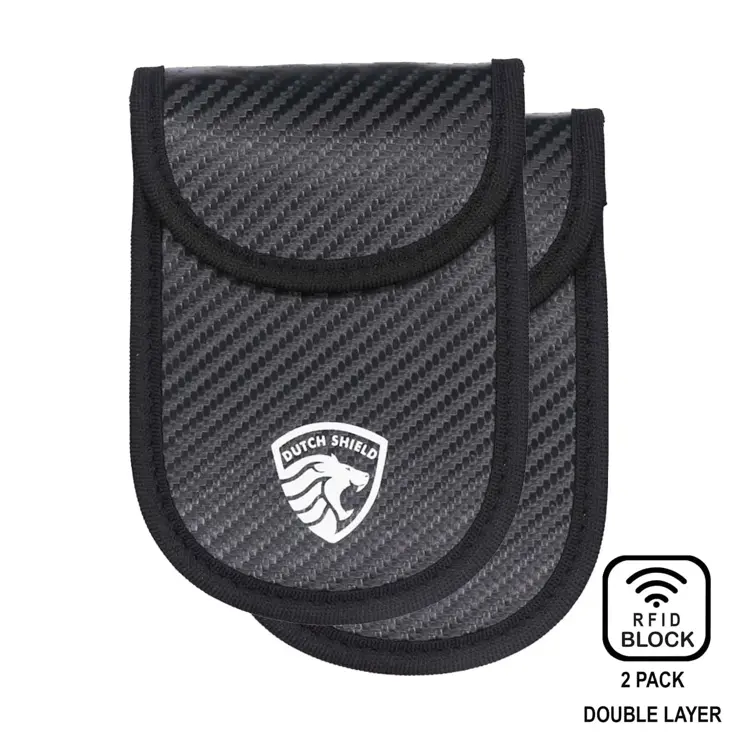 2 x RFID Autosleutel Hoesje Anti-Skim Carbon Style
