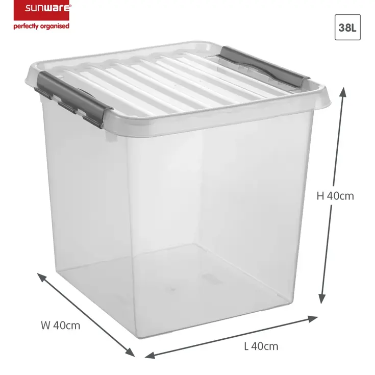 Q-line - Opbergbox - 38L transp. - 2-delig