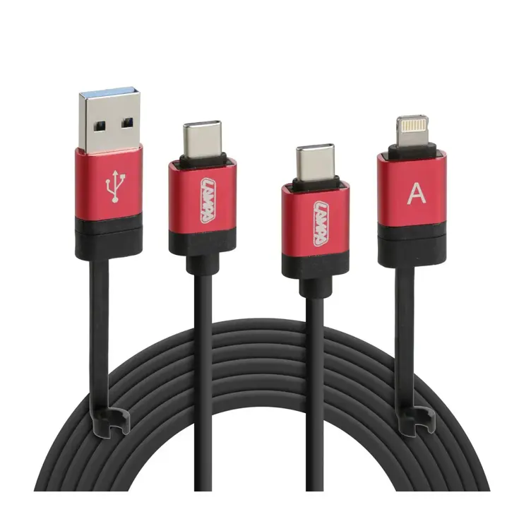 Ultimate kabel 6 in 1 - 100 cm - Zwart