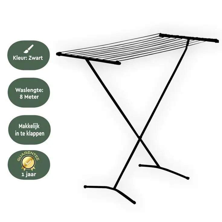 BRASQ Droogrek Staand - 8 meter - 90x53x83 cm