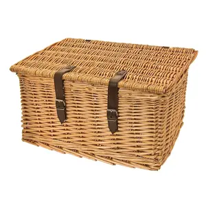 BRN natuurlijke rieten mand met deksel, Maxi