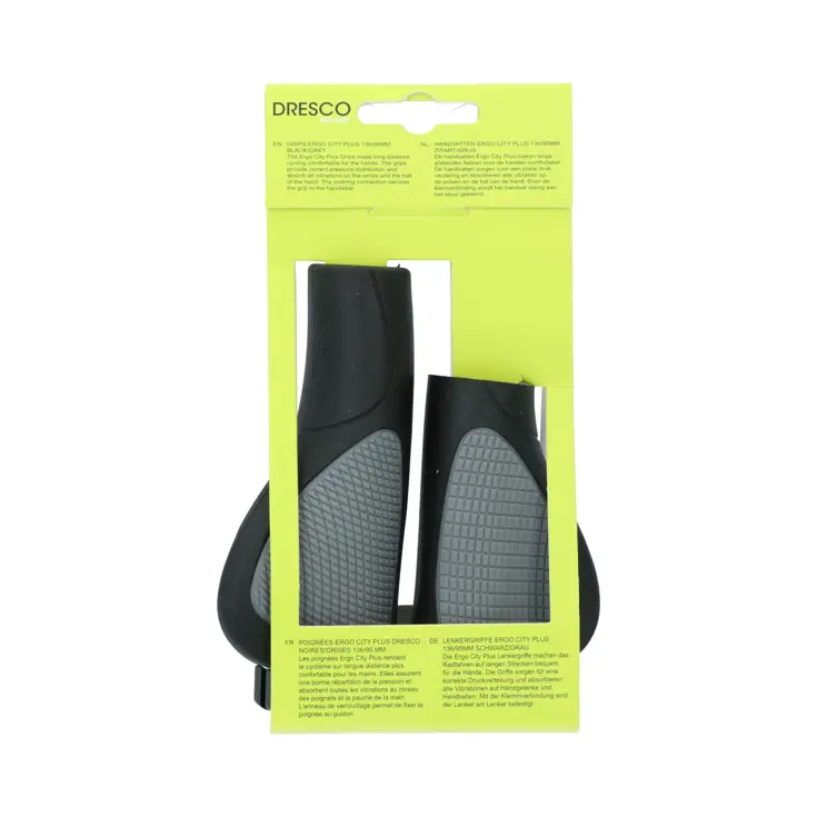 Handvatten Ergo City Plus 136/95mm Zwart/Grijs