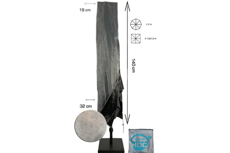 CUHOC Stokparasol hoes 140x19x32 cm - Diamond