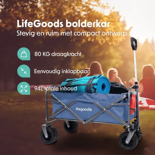 LifeGoods Bolderkar - 80KG - 94L
