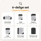 Compressie Packing Cubes – 6 stuks – Zwart