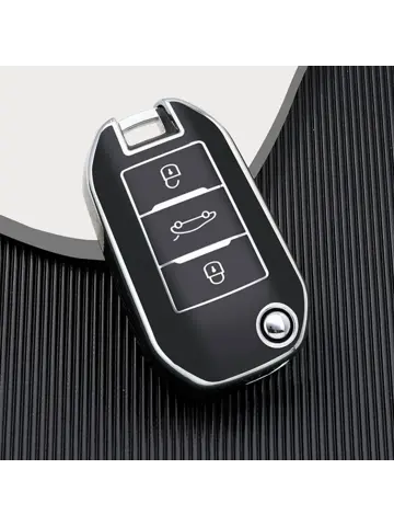 TPU Sleutelhoesje voor Peugeot zwart A3