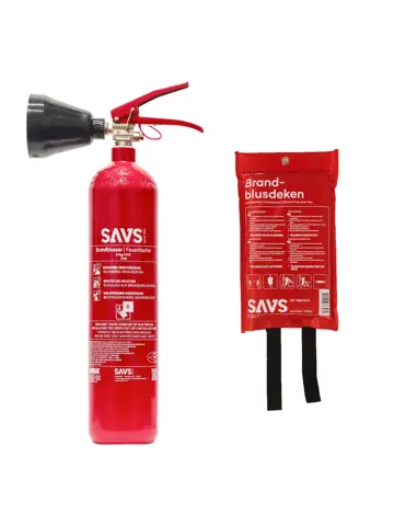 Brandblus box CO2 blusser 2 kg en Blusdeken