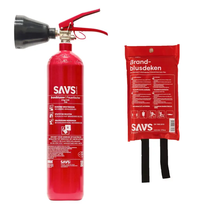 Brandblus box CO2 blusser 2 kg en Blusdeken
