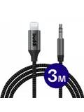 Flex Lightning naar 3.5mm Aux Kabel 3M Zwart