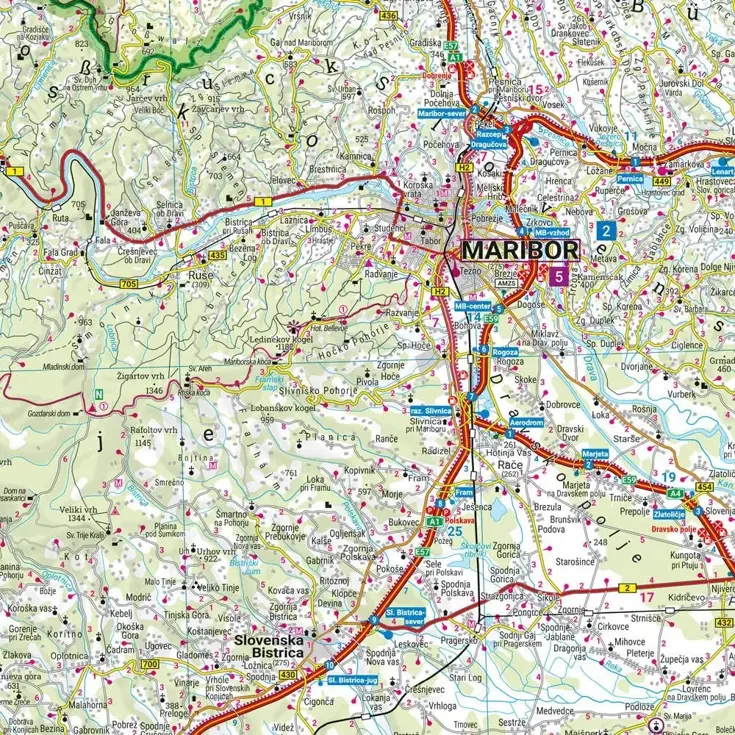 Wegenkaart Slovenië 2-zijdig