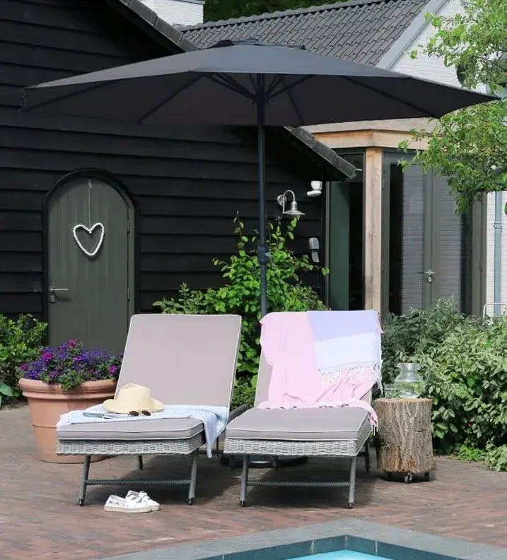 Parasol Luxe 8-ribs - Ø 300cm - antraciet