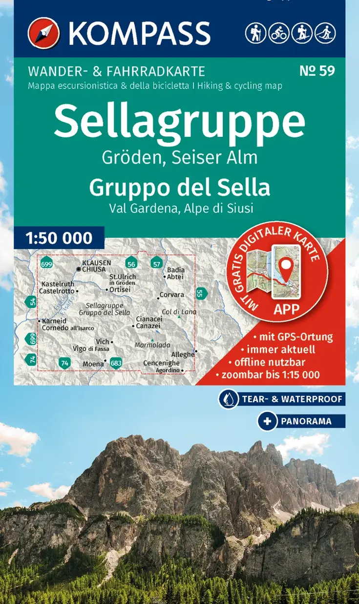 Wandelkaart WK59 Sellagruppe - Gröden