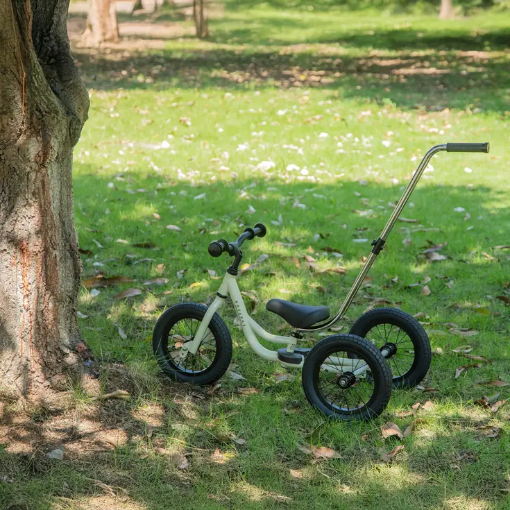 2-in-1 Loopfiets Driewieler met Duwstang