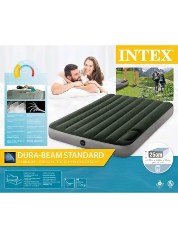 Luchtbed - Intex Downy - 2P - 137x191 + Pomp