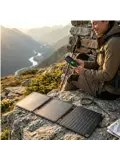 Draagbare zonne-oplader met usb-c poort zwart