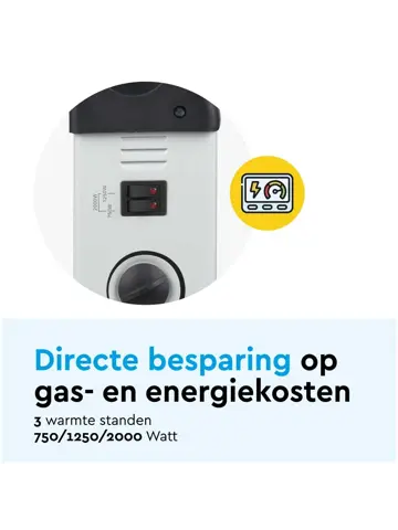 Elektrische Convectorkachel - 2000 watt