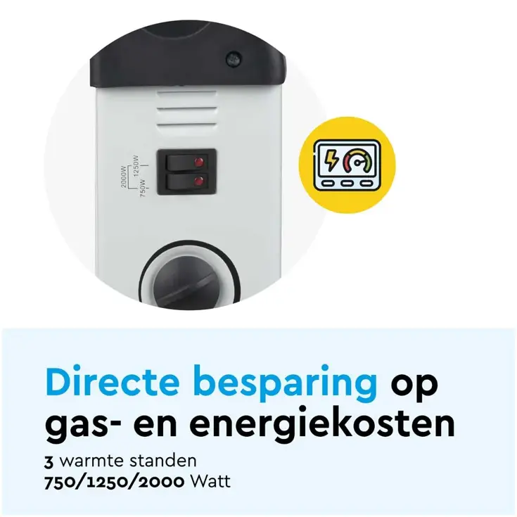 Elektrische Convectorkachel - 2000 watt