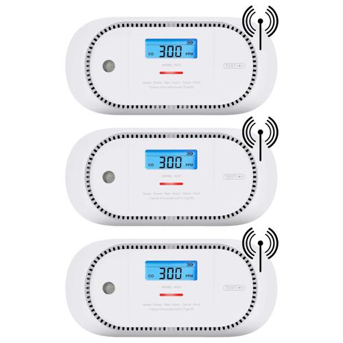 XC01P-WR Koppelbare koolmonoxidemelder 3-pack