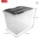 Onyx opbergbox transparant 40L - 3 delig