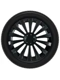 Meridan Zwart wieldoppen Set van 4 - 15 inch