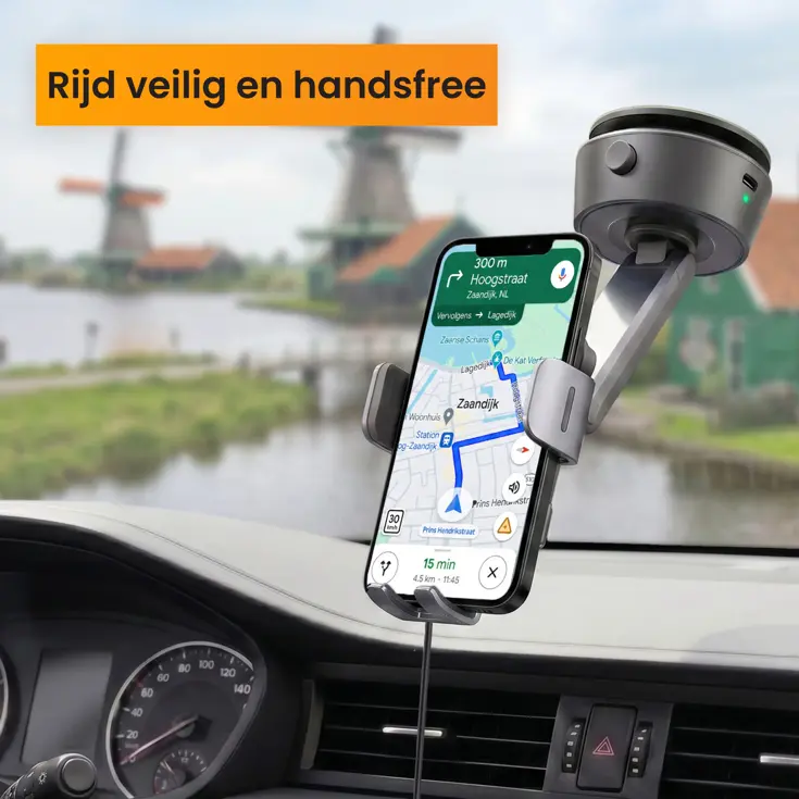 Auto Zuignap met Draadloze Oplader