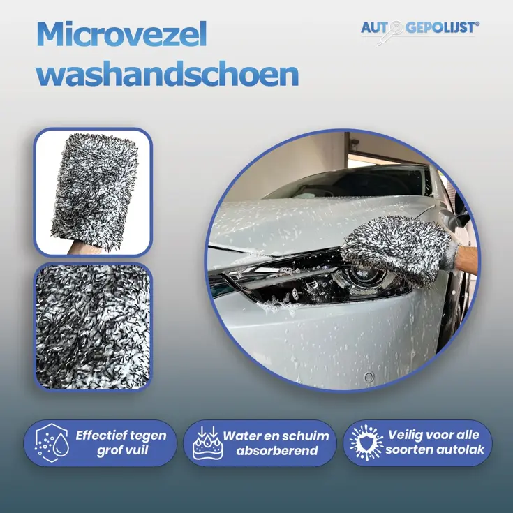 Microvezel Autowashandschoen Zwart