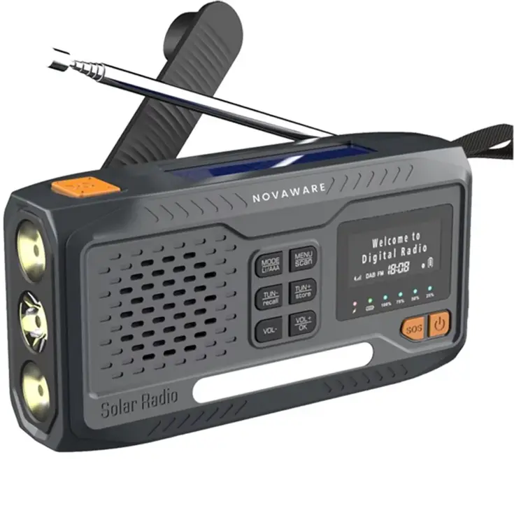 Noodradio Solar Opwindbaar - DAB+/FM - 4500mAh