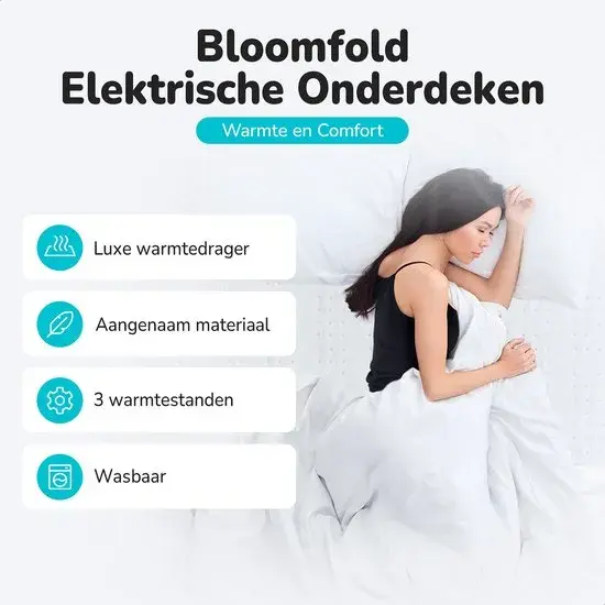 Bloomfold Elektrische Onderdeken 150x80cm