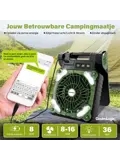3-in-1 Zonnepaneel Powerbank Ventilator Groen