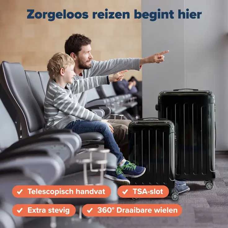 Kofferset – 2 Delig – 45L – Zwart