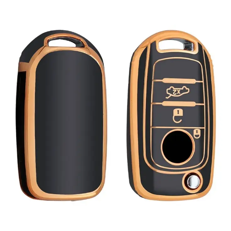TPU Sleutelhoesje voor Fiat / Abart goud B3