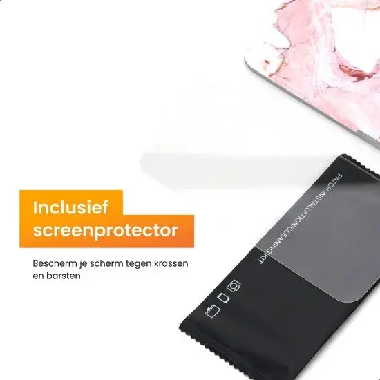 R2B iPhone 13 Hoesje Marmer + Screenprotector