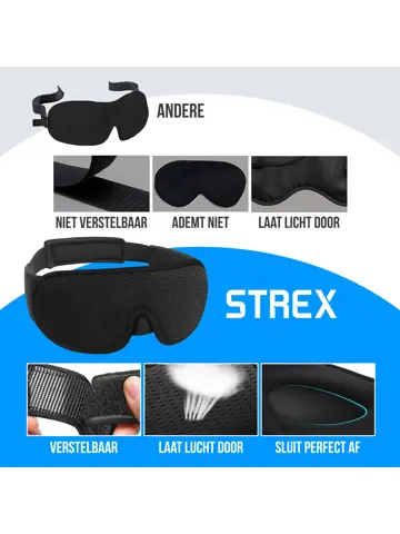 Strex Luxe Slaapmasker - 3D Ergonomisch