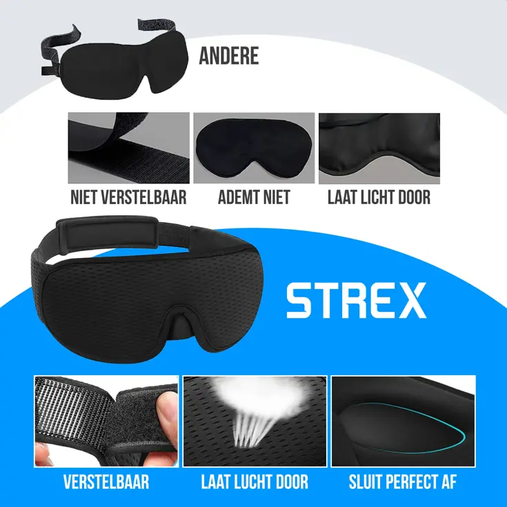 Strex Luxe Slaapmasker - 3D Ergonomisch