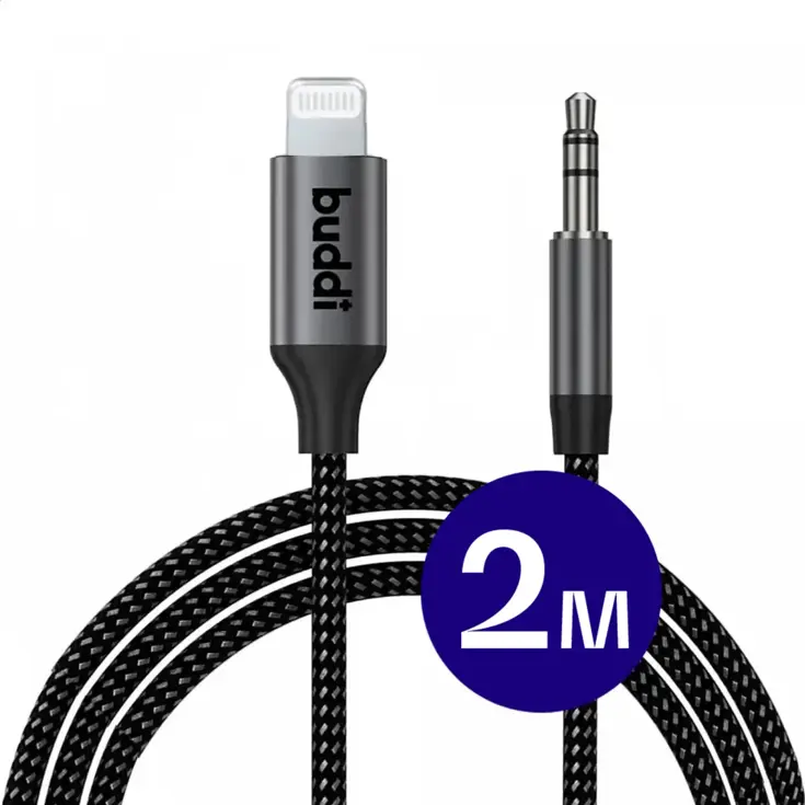 Flex Lightning naar 3.5mm Aux Kabel 2M Zwart