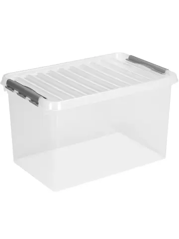 Q-line - Opbergbox - 62L transparant/grijs