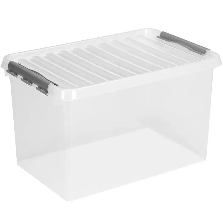 Q-line - Opbergbox - 62L transparant/grijs